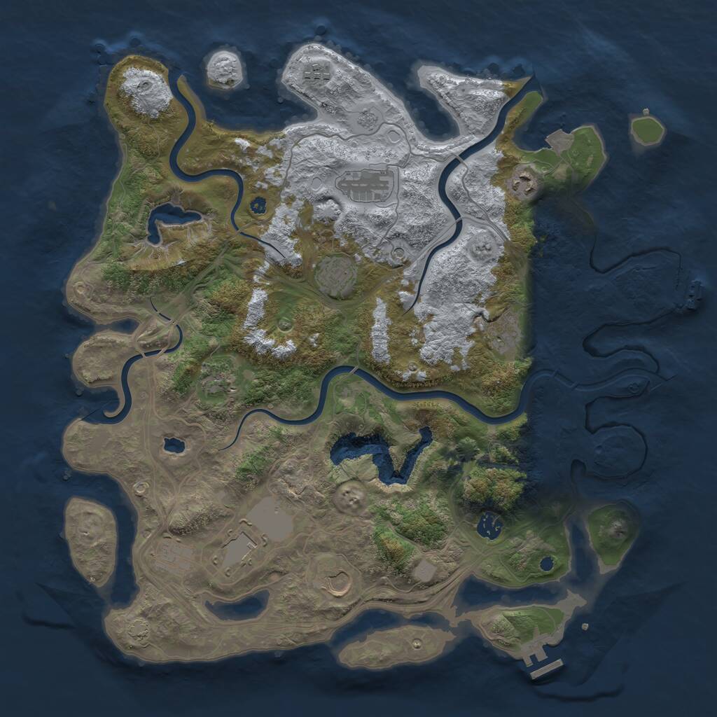 Rust Map: Procedural Map, Size: 4250, Seed: 939874, 16 Monuments
