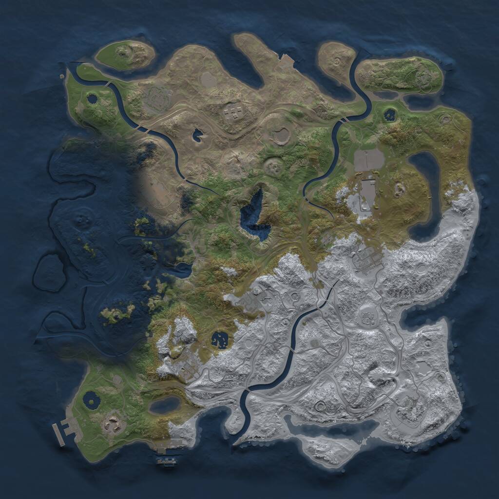 Rust Map: Procedural Map, Size: 4250, Seed: 691315, 17 Monuments