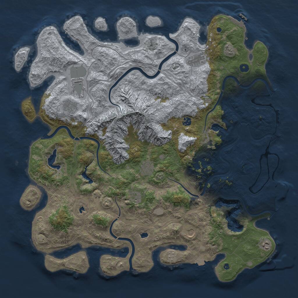 Rust Map: Procedural Map, Size: 5000, Seed: 879915, 15 Monuments