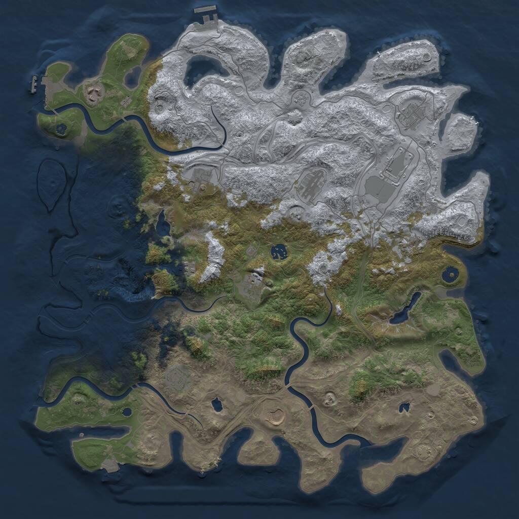 Rust Map: Procedural Map, Size: 4750, Seed: 582435, 17 Monuments