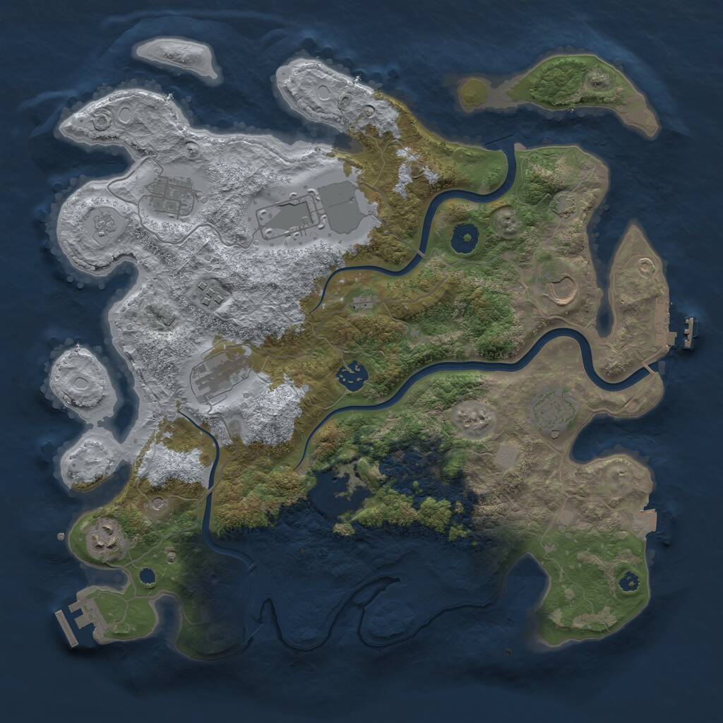 Rust Map: Procedural Map, Size: 3750, Seed: 849538, 15 Monuments