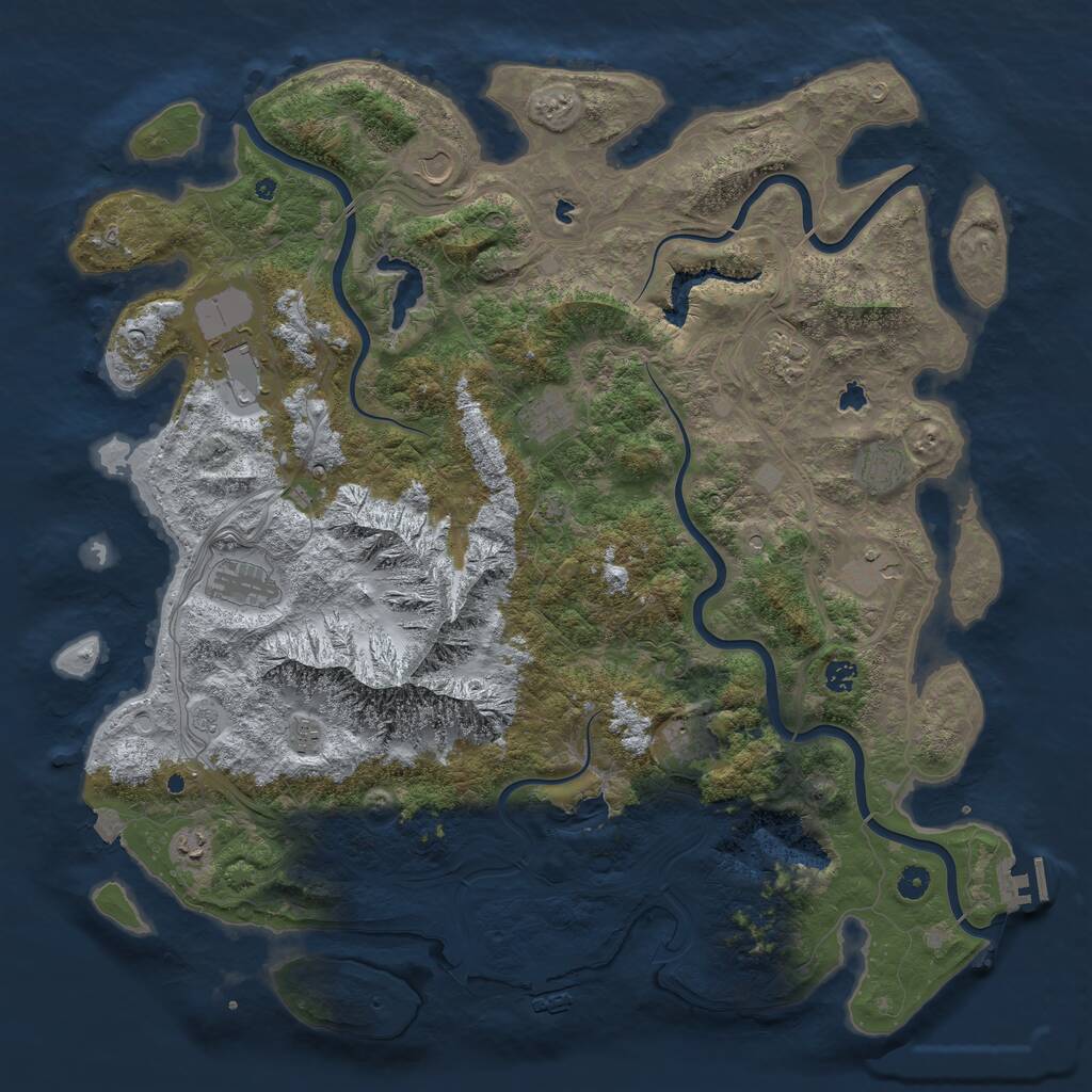 Rust Map: Procedural Map, Size: 5000, Seed: 659198, 17 Monuments