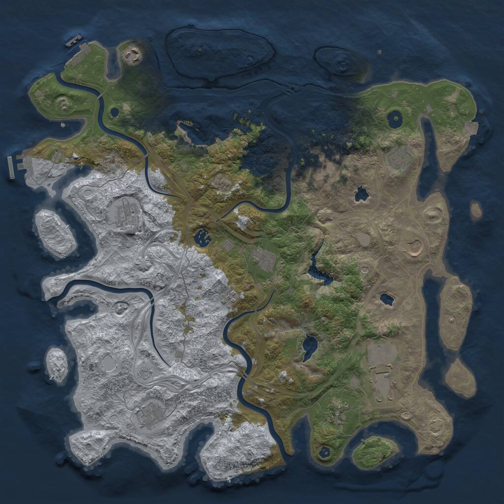 Rust Map: Procedural Map, Size: 4500, Seed: 528817, 17 Monuments