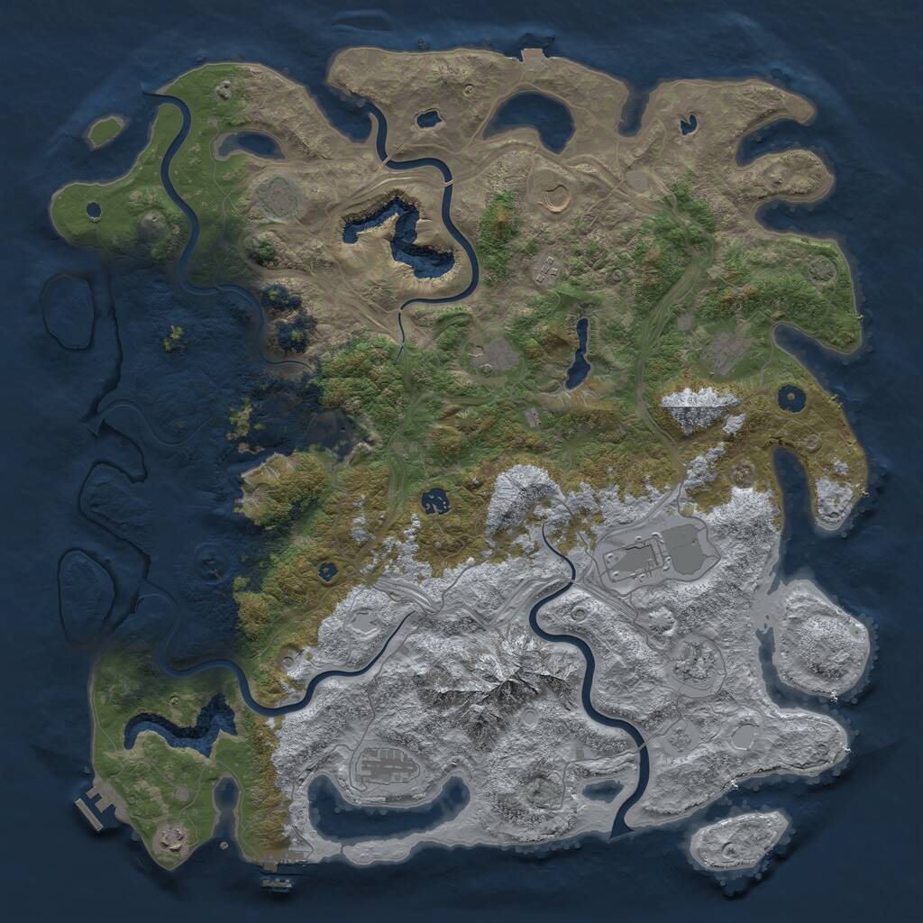 Rust Map: Procedural Map, Size: 5000, Seed: 995978, 17 Monuments