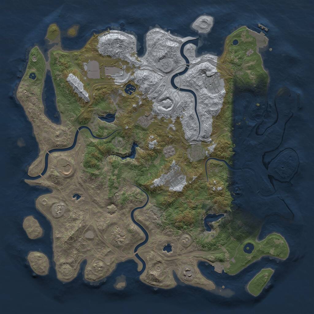 Rust Map: Procedural Map, Size: 4500, Seed: 659470, 16 Monuments