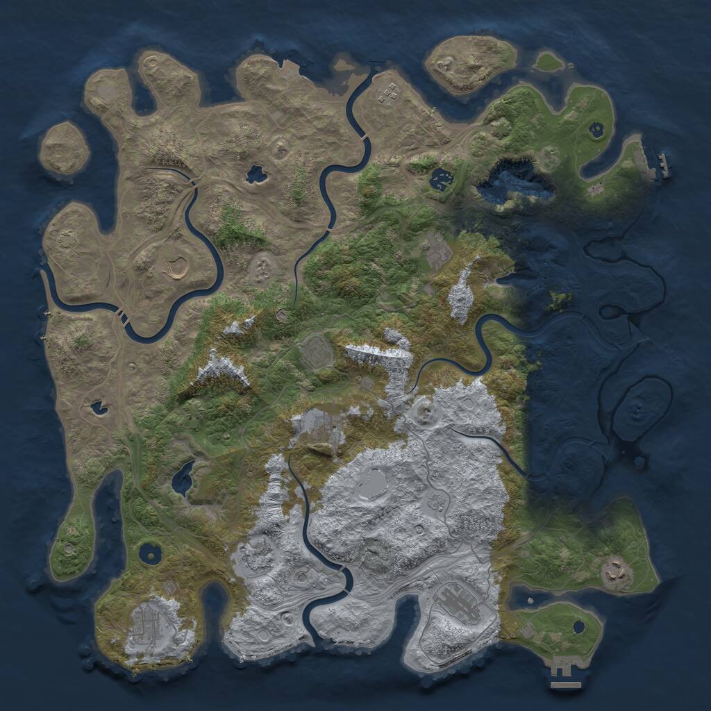 Rust Map: Procedural Map, Size: 4750, Seed: 985809, 16 Monuments