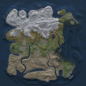 Thumbnail Rust Map: Procedural Map, Size: 3500, Seed: 7397579, 14 Monuments