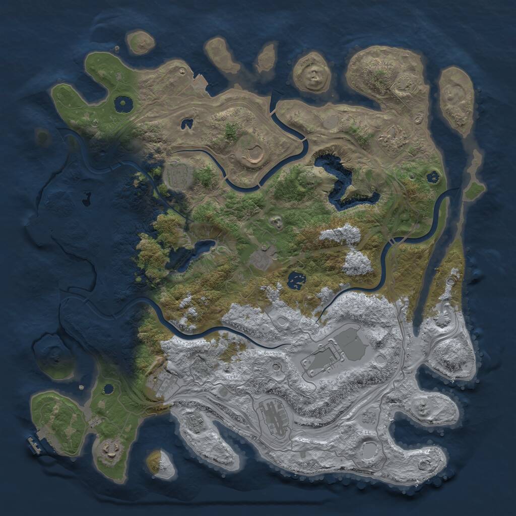 Rust Map: Procedural Map, Size: 4250, Seed: 120585, 16 Monuments