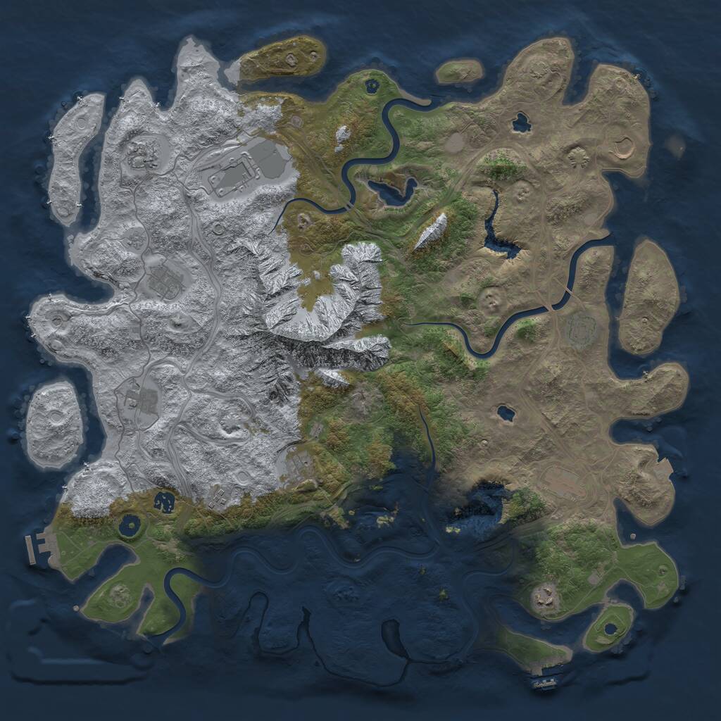 Rust Map: Procedural Map, Size: 5000, Seed: 782205466, 17 Monuments