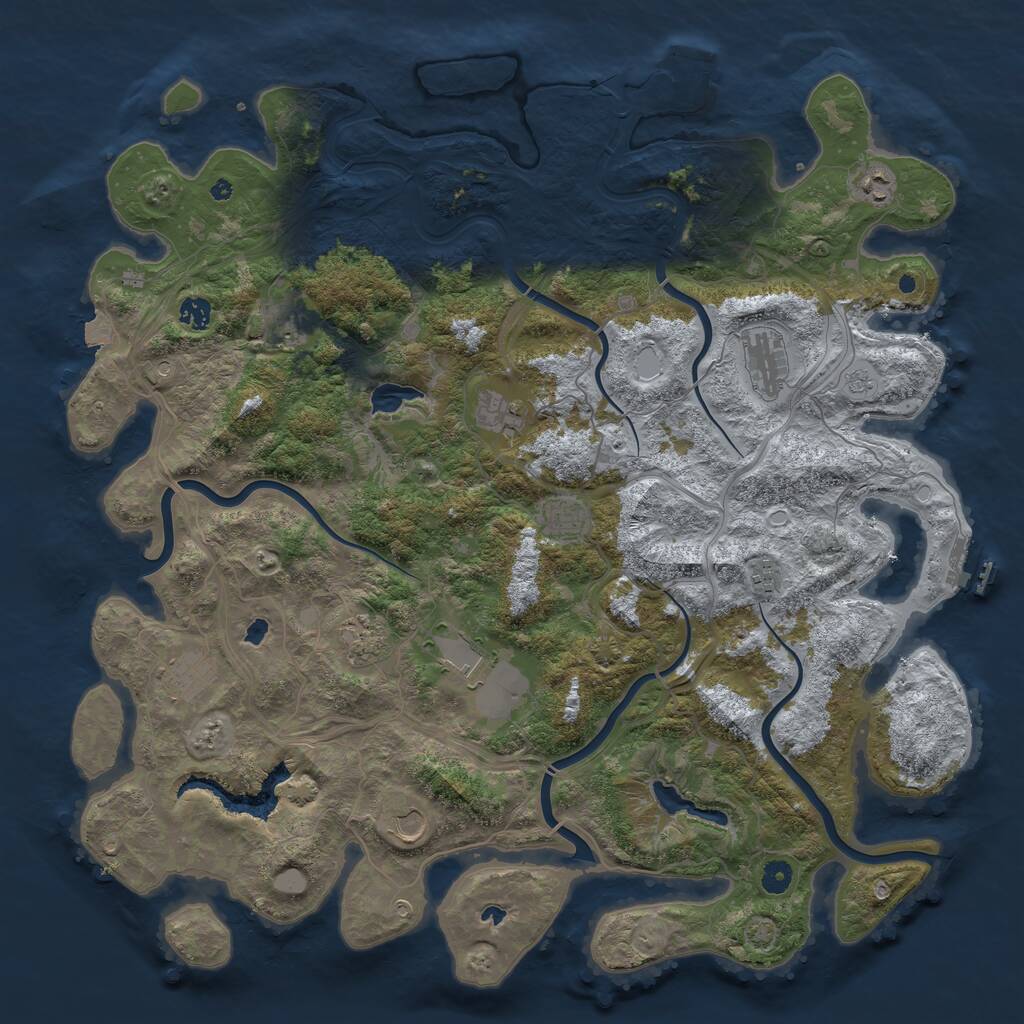 Rust Map: Procedural Map, Size: 4750, Seed: 367146, 17 Monuments