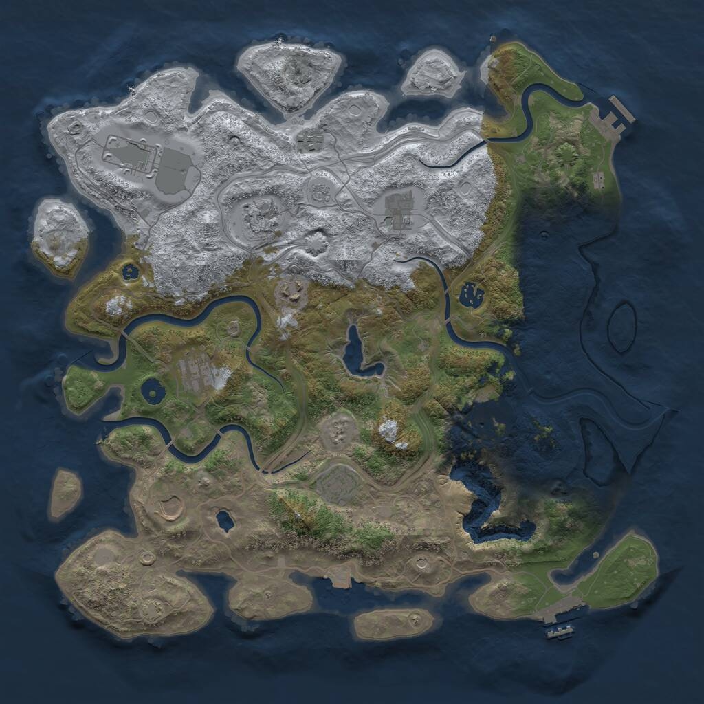 Rust Map: Procedural Map, Size: 4250, Seed: 416797, 16 Monuments