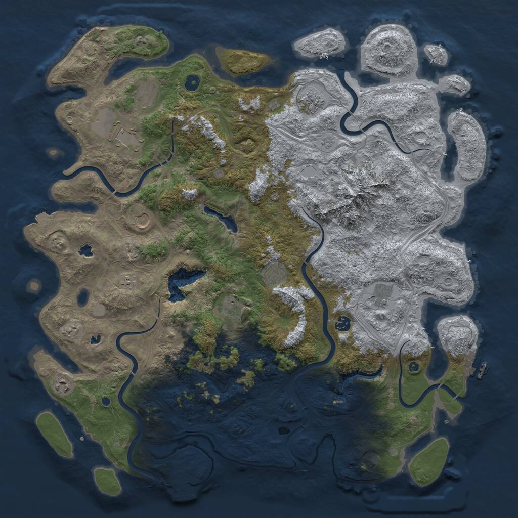 Rust Map: Procedural Map, Size: 5000, Seed: 440312, 16 Monuments