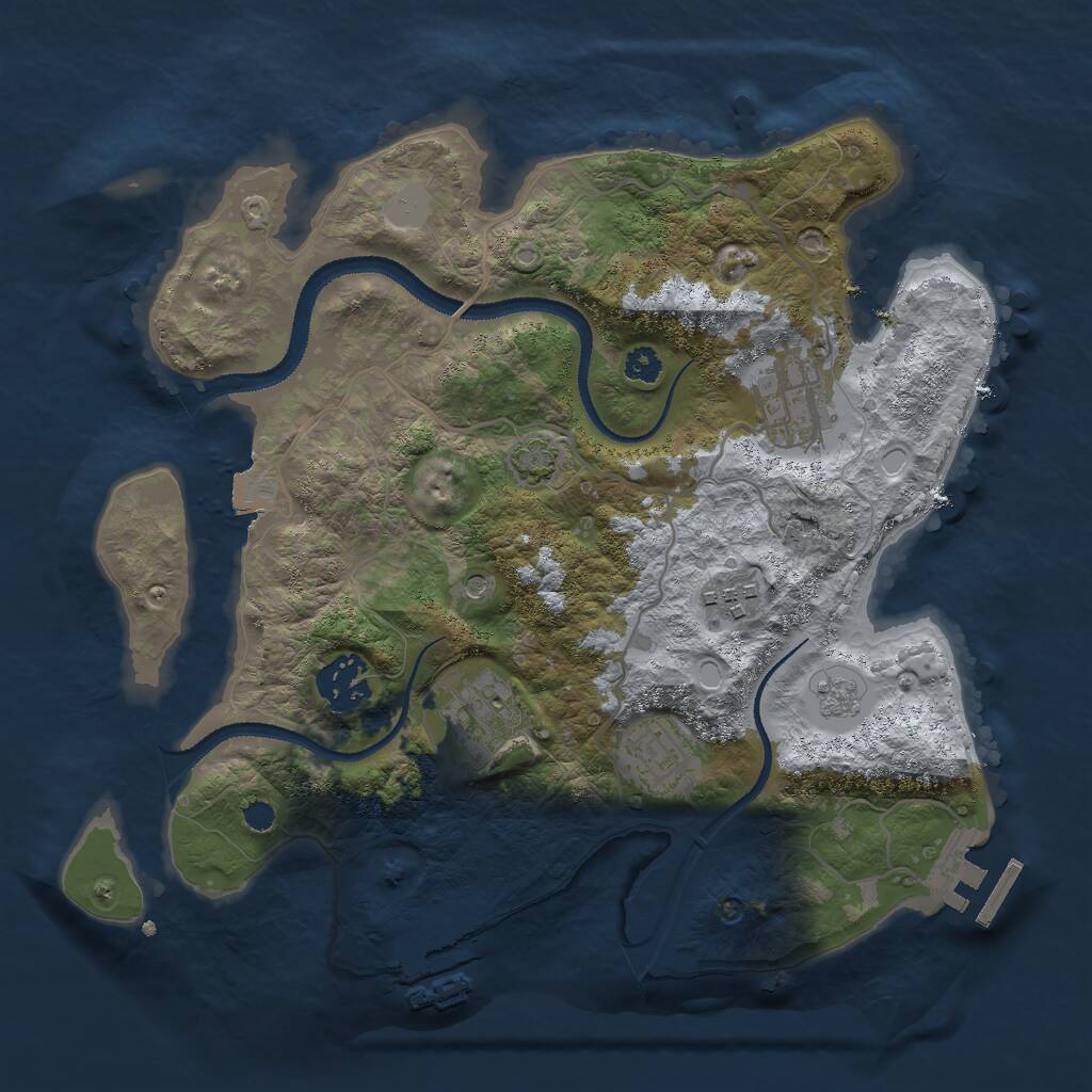 Rust Map: Procedural Map, Size: 3000, Seed: 1379104336, 11 Monuments