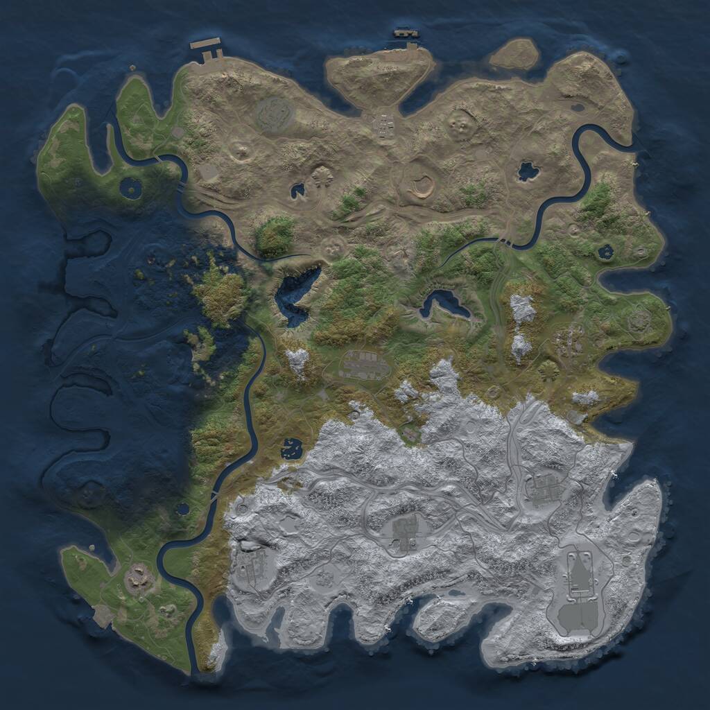 Rust Map: Procedural Map, Size: 4750, Seed: 833050, 17 Monuments