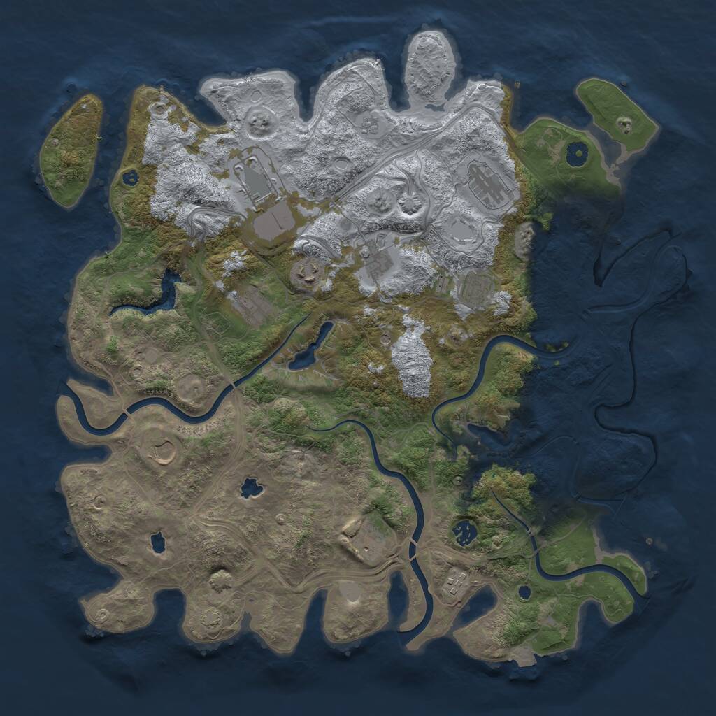 Rust Map: Procedural Map, Size: 4500, Seed: 118588, 14 Monuments