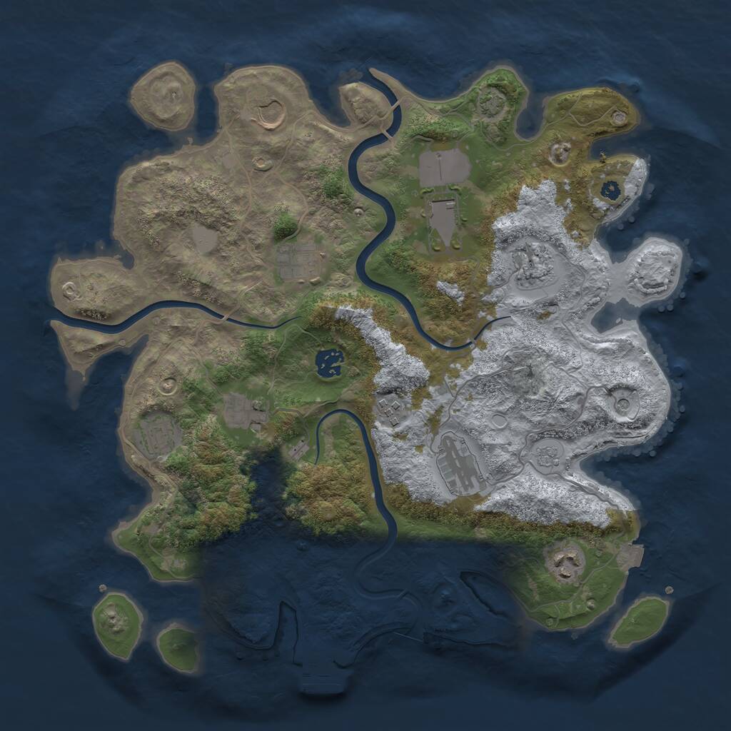 Rust Map: Procedural Map, Size: 3750, Seed: 291761, 15 Monuments