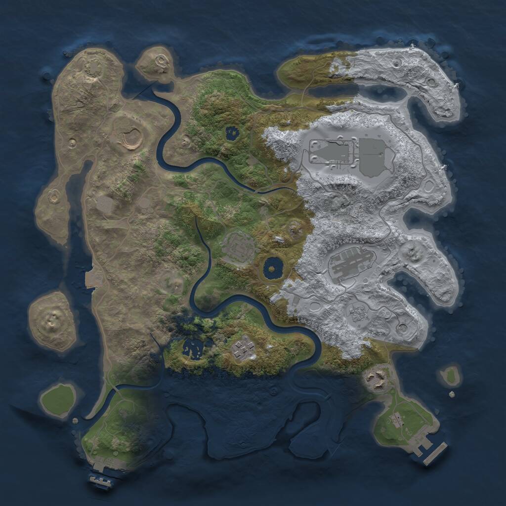 Rust Map: Procedural Map, Size: 3500, Seed: 137135, 13 Monuments