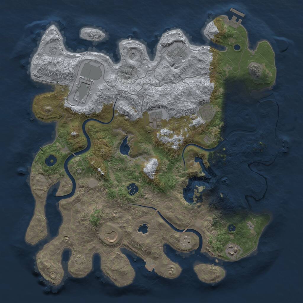 Rust Map: Procedural Map, Size: 4000, Seed: 487560, 14 Monuments