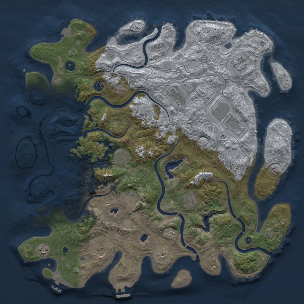 Rust Map: Procedural Map, Size: 4500, Seed: 670933, 16 Monuments