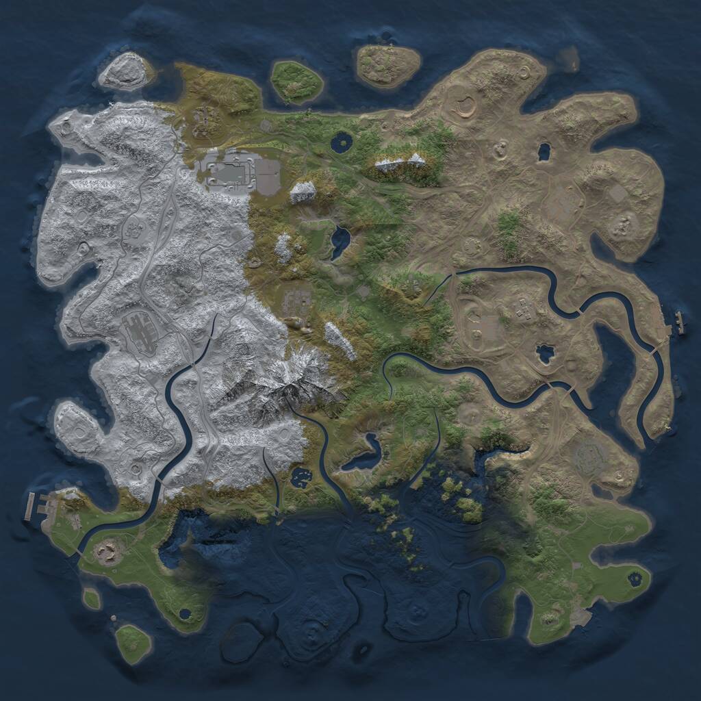 Rust Map: Procedural Map, Size: 5000, Seed: 485379, 17 Monuments