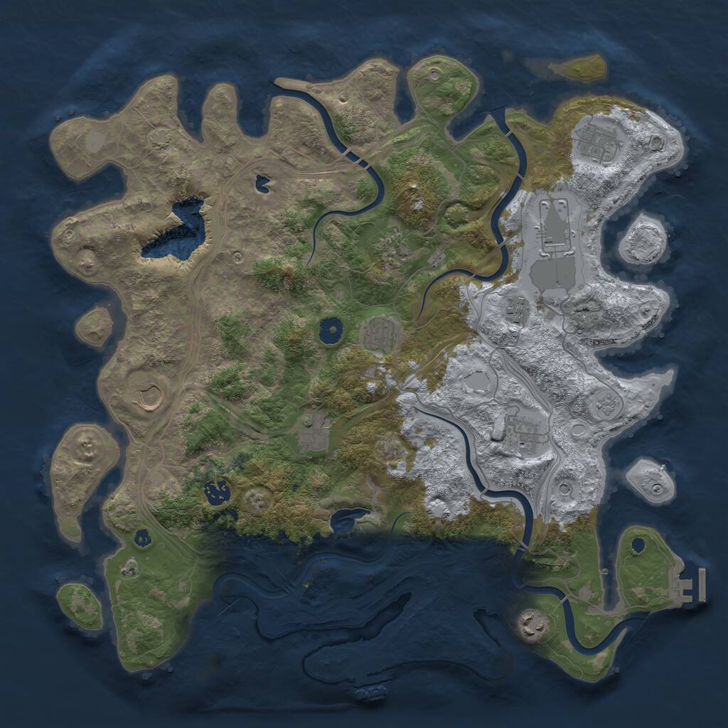 Rust Map: Procedural Map, Size: 4250, Seed: 765690, 16 Monuments