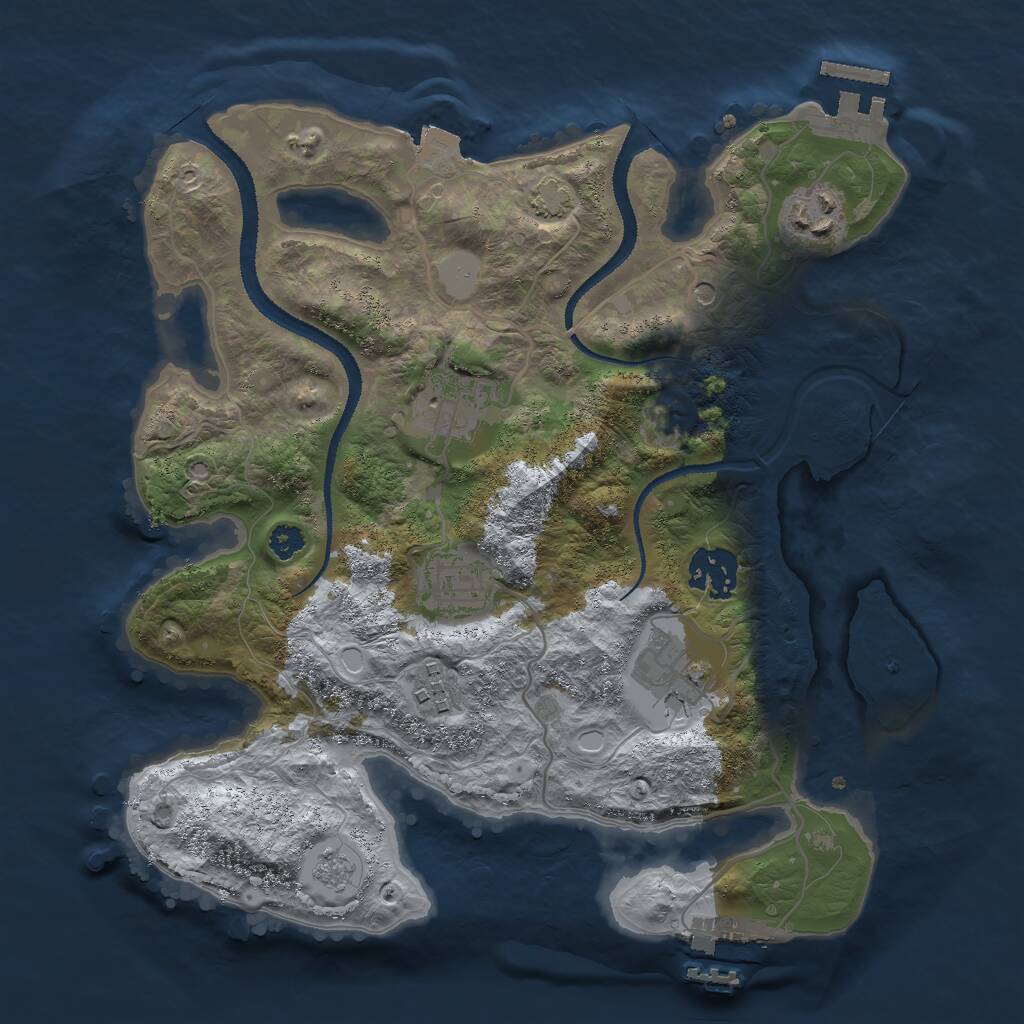 Rust Map: Procedural Map, Size: 3000, Seed: 481902, 12 Monuments