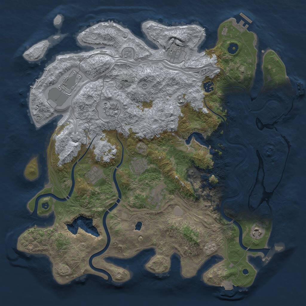 Rust Map: Procedural Map, Size: 4250, Seed: 378162, 15 Monuments
