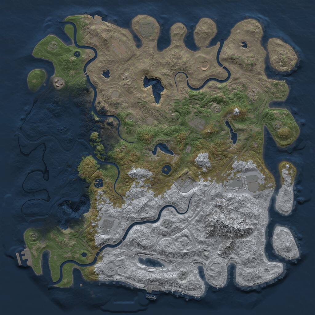 Rust Map: Procedural Map, Size: 5000, Seed: 194547, 17 Monuments
