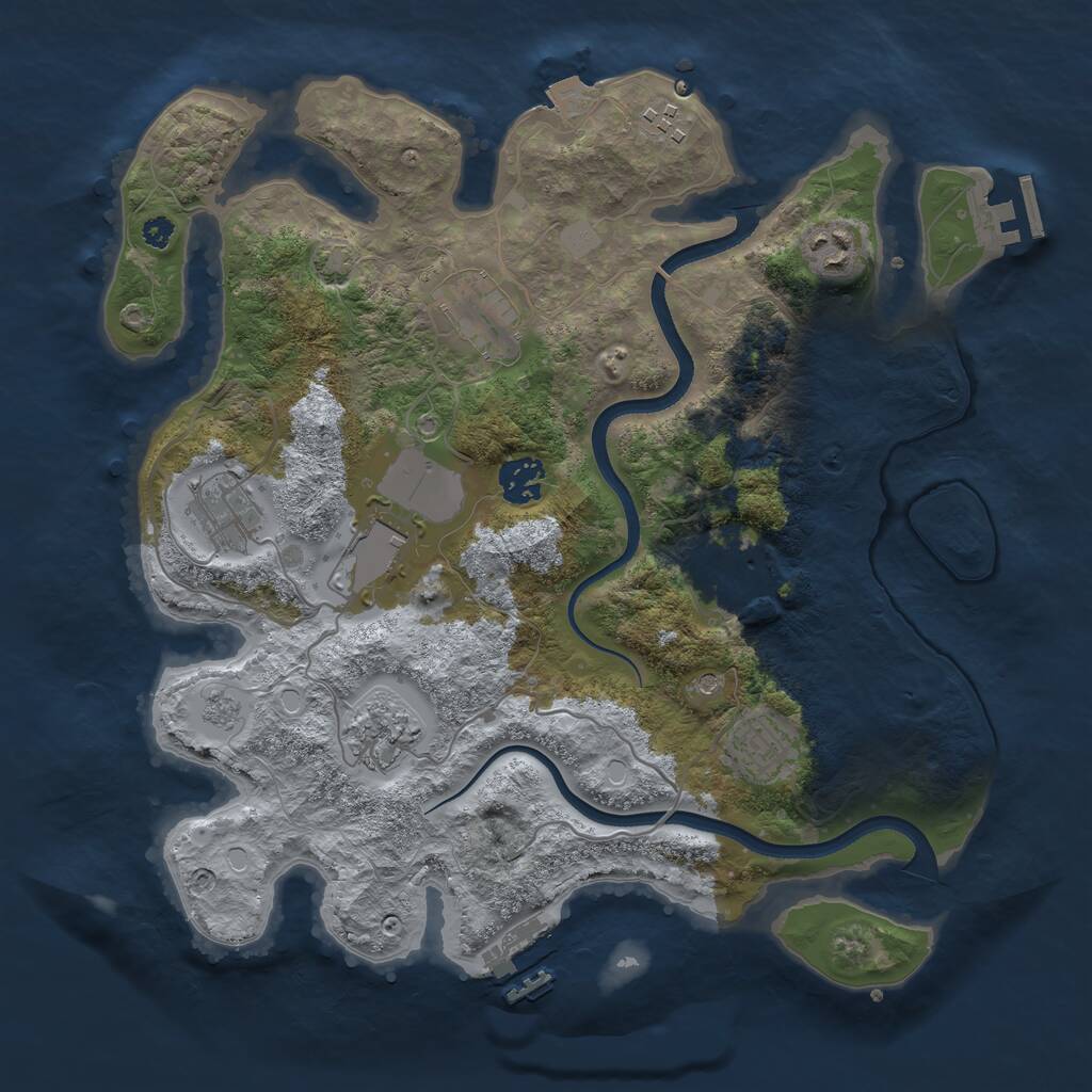 Rust Map: Procedural Map, Size: 3500, Seed: 916094, 15 Monuments