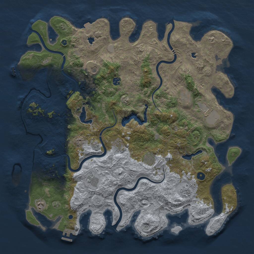 Rust Map: Procedural Map, Size: 4750, Seed: 555796, 16 Monuments