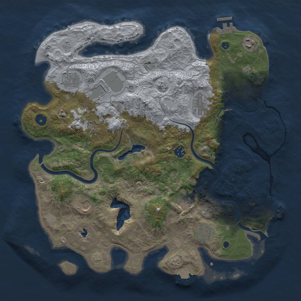 Rust Map: Procedural Map, Size: 4000, Seed: 440454704, 16 Monuments