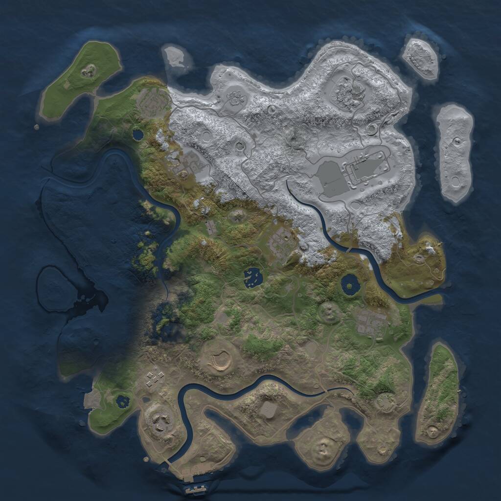 Rust Map: Procedural Map, Size: 3750, Seed: 441568, 15 Monuments