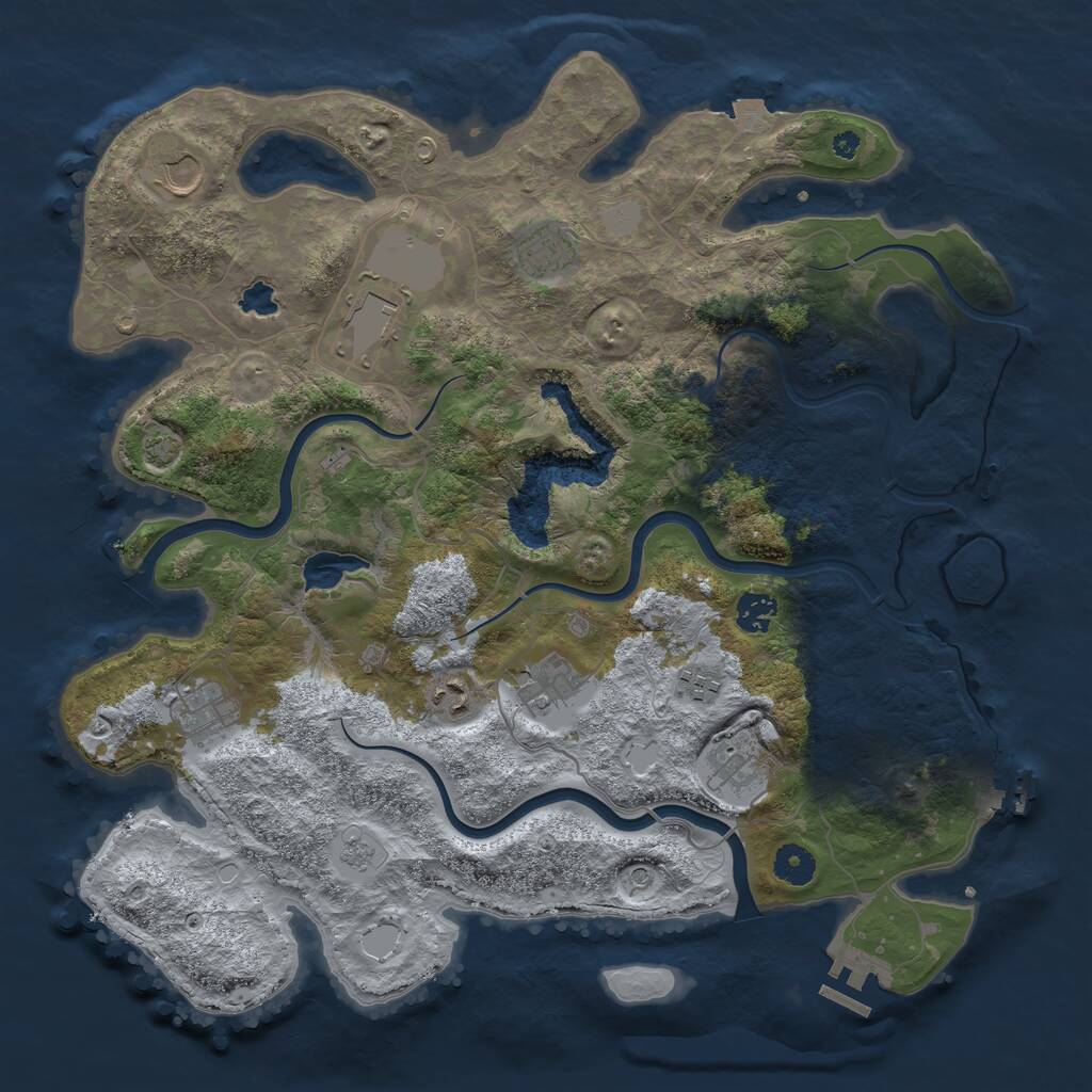 Rust Map: Procedural Map, Size: 4000, Seed: 10070, 15 Monuments
