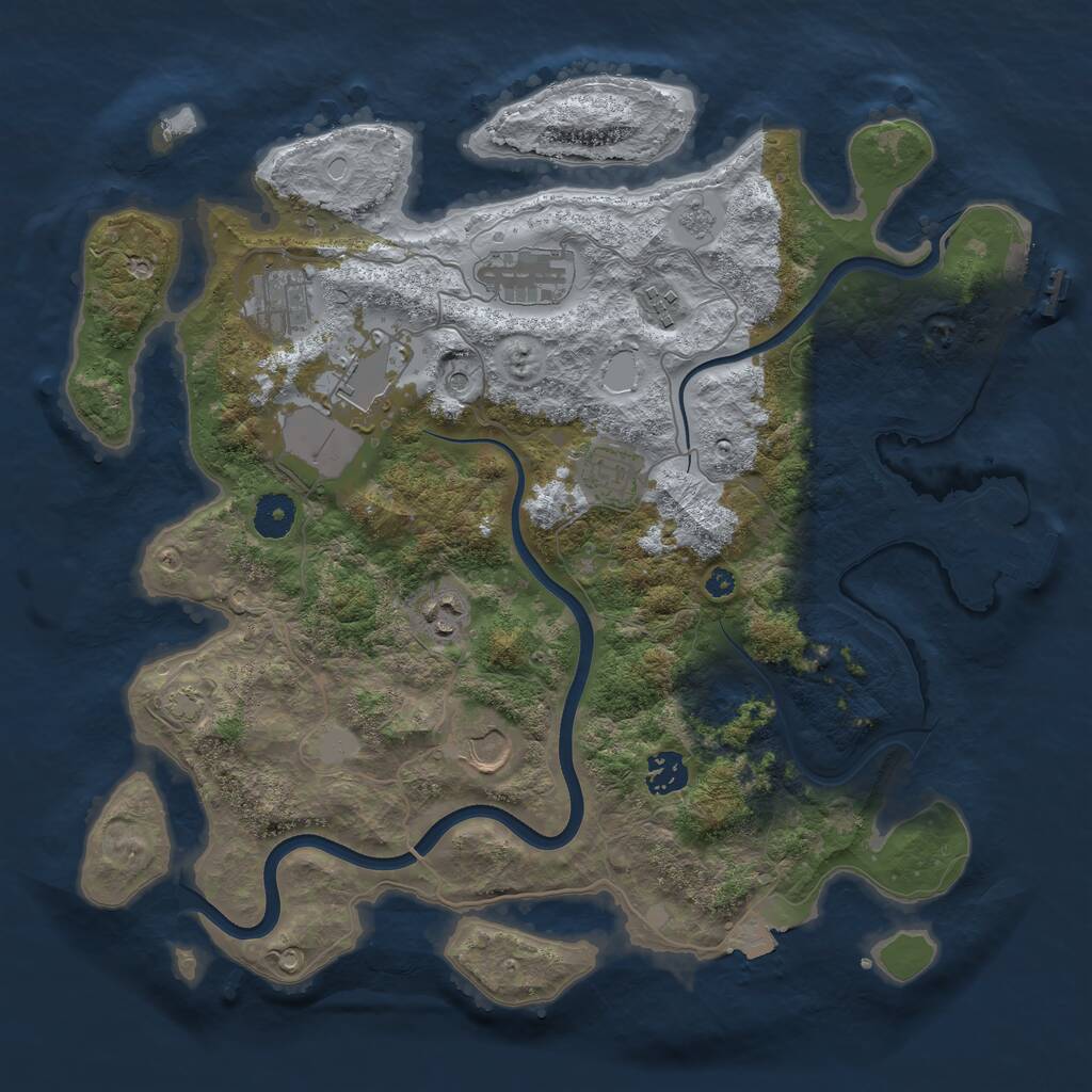Rust Map: Procedural Map, Size: 3750, Seed: 326563, 14 Monuments