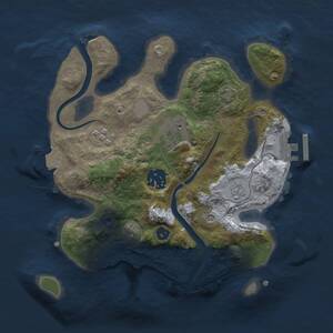 Thumbnail Rust Map: Procedural Map, Size: 2500, Seed: 264753, 10 Monuments