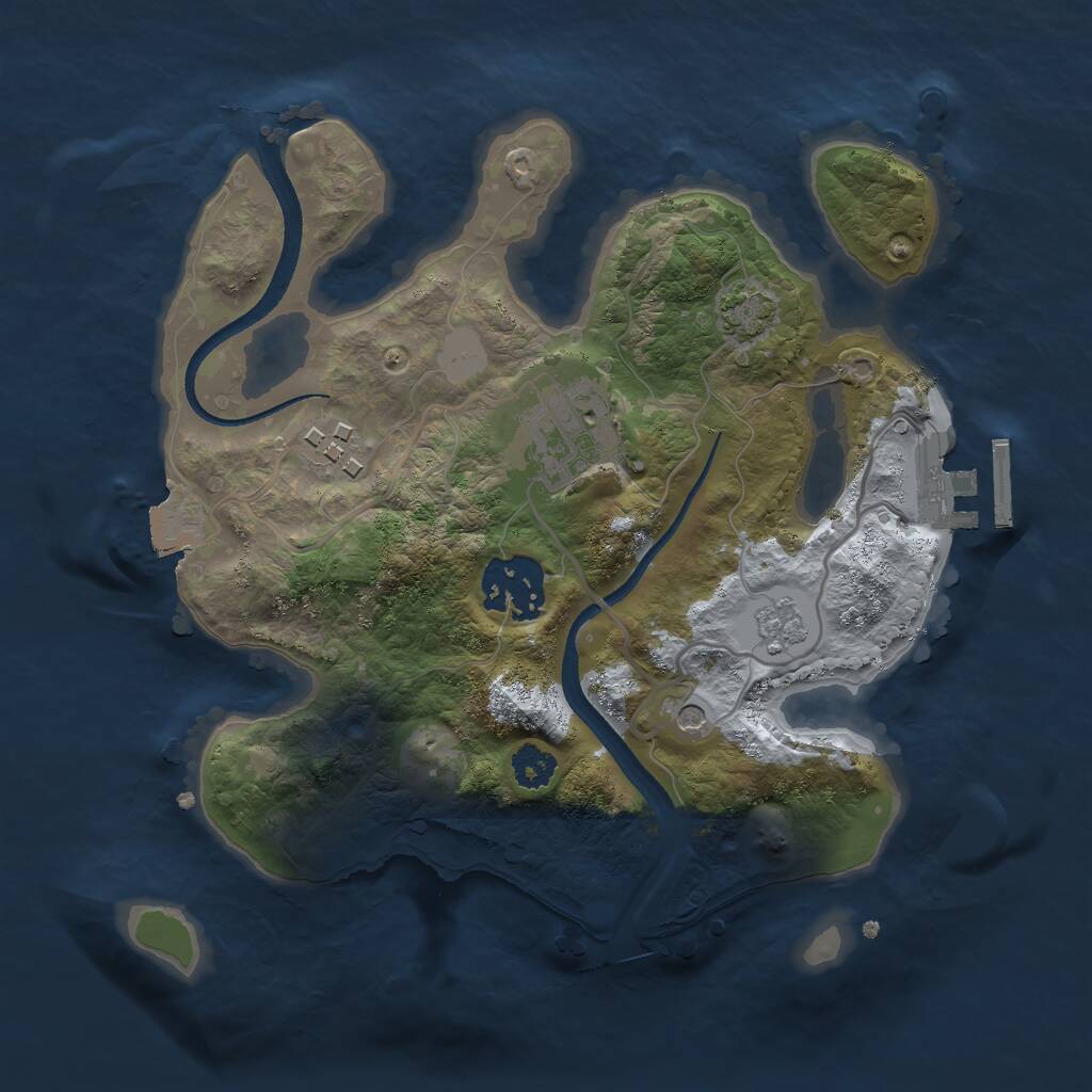 Rust Map: Procedural Map, Size: 2500, Seed: 264753, 10 Monuments