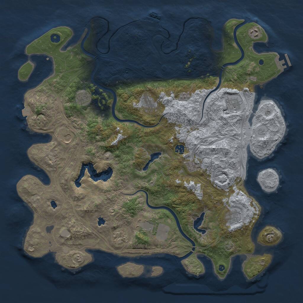 Rust Map: Procedural Map, Size: 4750, Seed: 301303, 17 Monuments