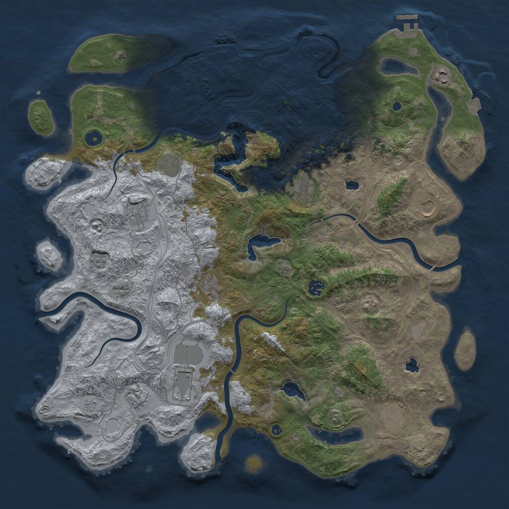 Rust Map: Procedural Map, Size: 4750, Seed: 480833, 17 Monuments