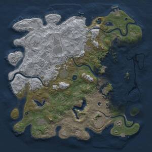 Thumbnail Rust Map: Procedural Map, Size: 4500, Seed: 807365, 16 Monuments