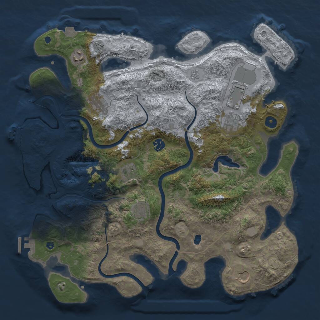 Rust Map: Procedural Map, Size: 4000, Seed: 576062, 15 Monuments