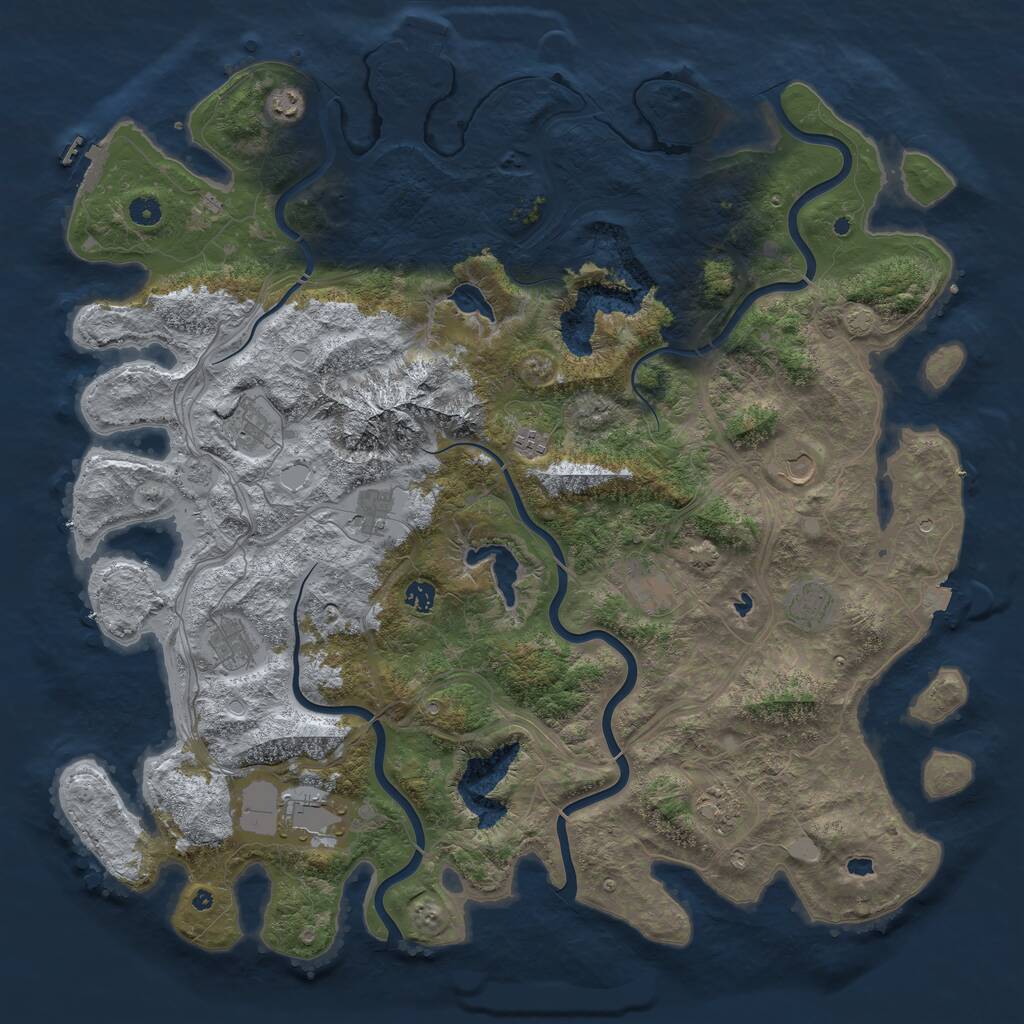 Rust Map: Procedural Map, Size: 5000, Seed: 757970, 17 Monuments