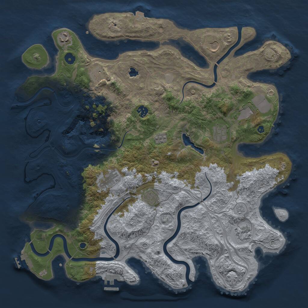 Rust Map: Procedural Map, Size: 4250, Seed: 641225, 16 Monuments