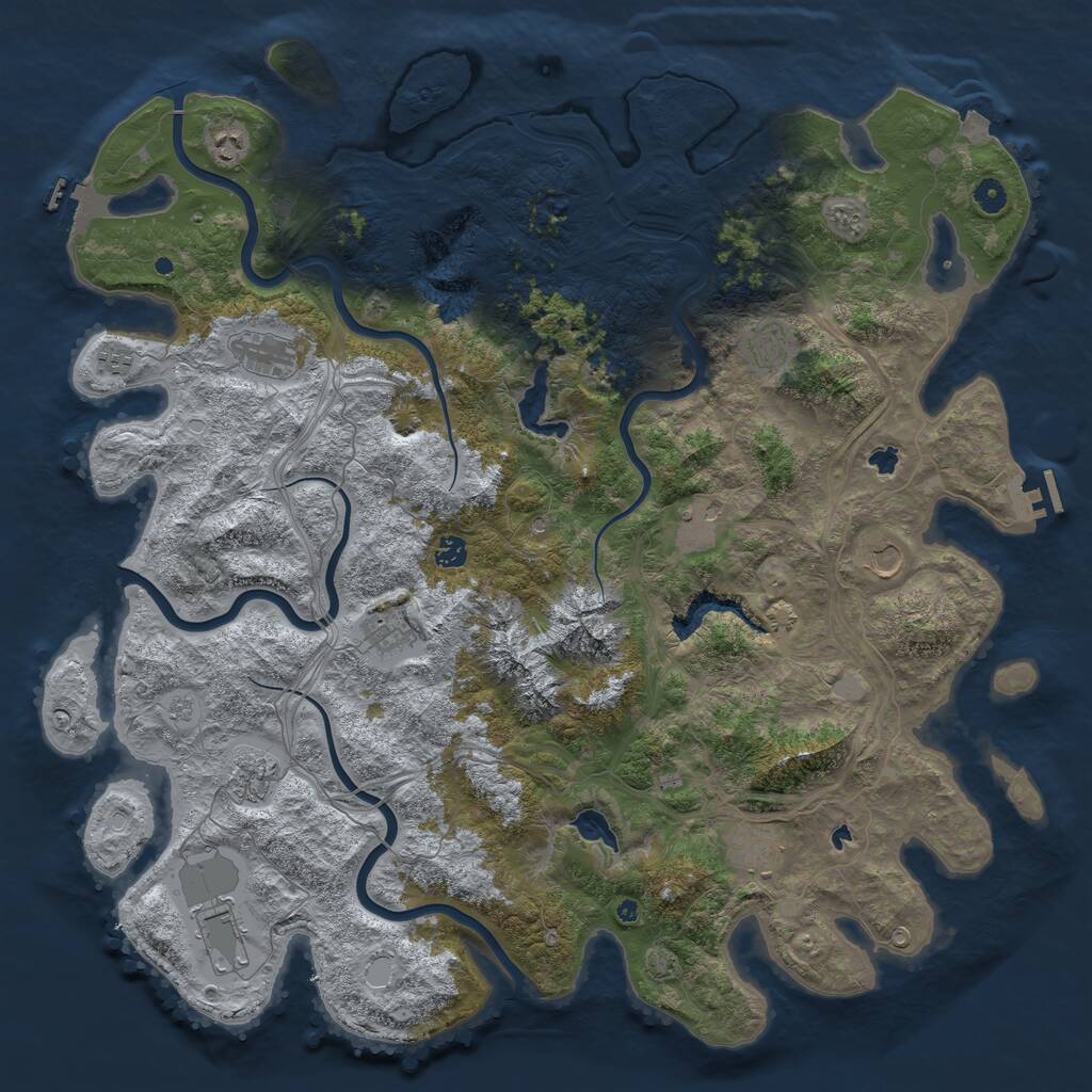 Rust Map: Procedural Map, Size: 5000, Seed: 904870, 17 Monuments