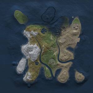 Thumbnail Rust Map: Procedural Map, Size: 2500, Seed: 608812123, 5 Monuments