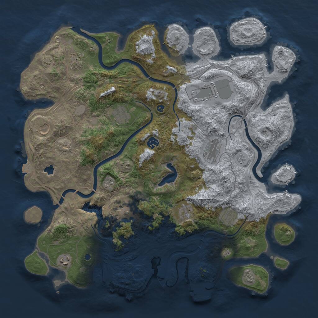 Rust Map: Procedural Map, Size: 4250, Seed: 2011563892, 16 Monuments