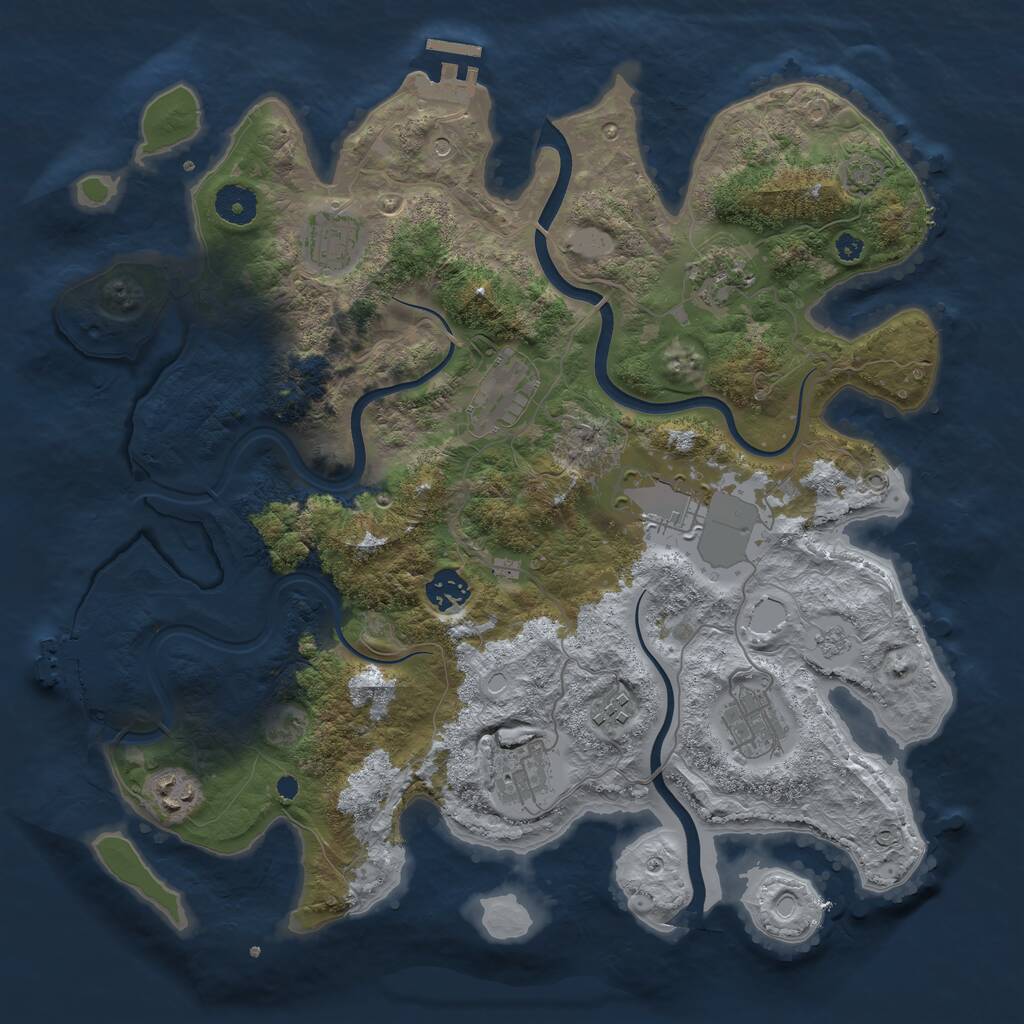 Rust Map: Procedural Map, Size: 3750, Seed: 582725, 15 Monuments