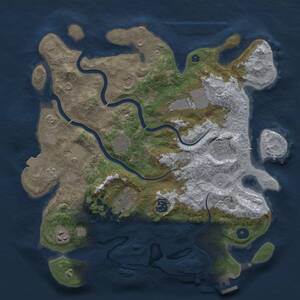 Thumbnail Rust Map: Procedural Map, Size: 3750, Seed: 488274, 17 Monuments