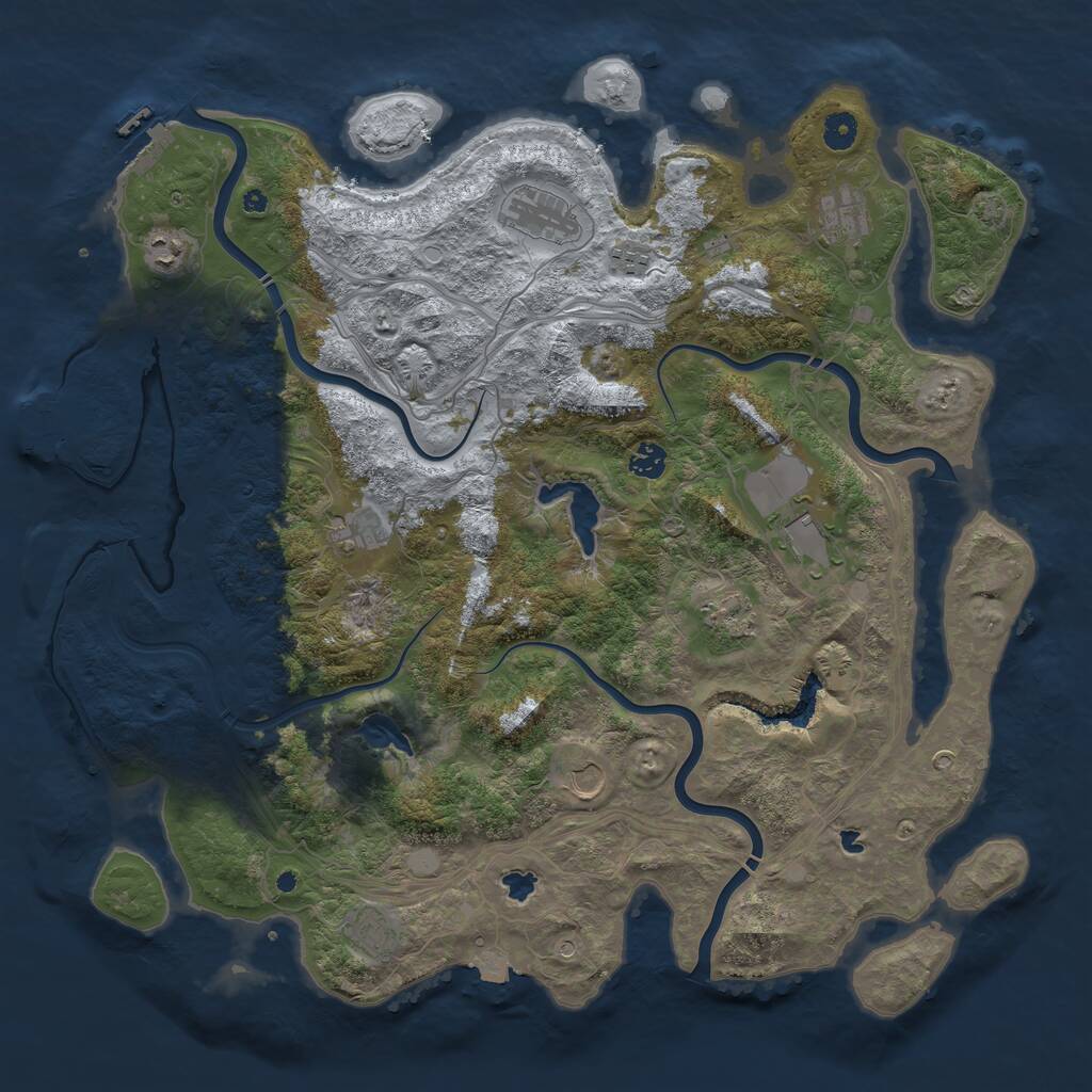 Rust Map: Procedural Map, Size: 4500, Seed: 504704647, 15 Monuments