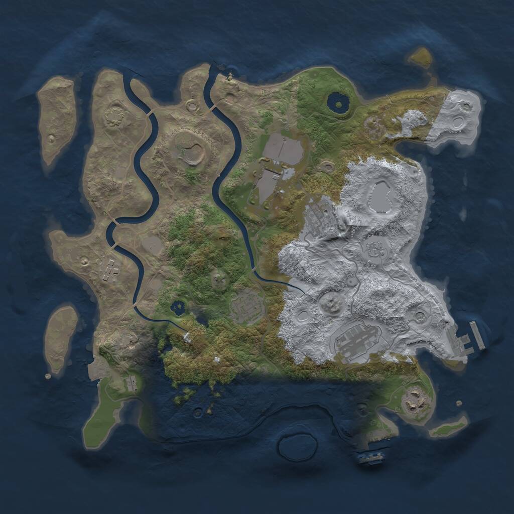 Rust Map: Procedural Map, Size: 3500, Seed: 98547, 13 Monuments