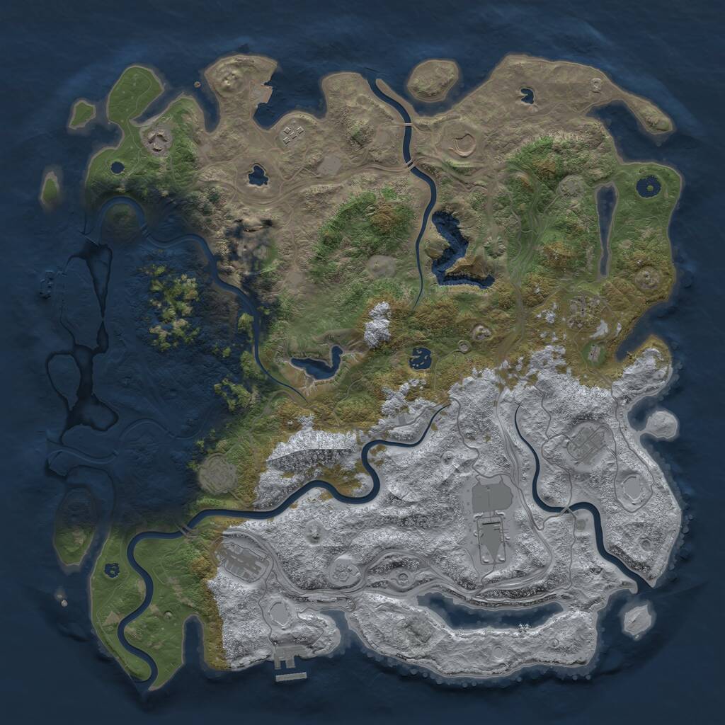 Rust Map: Procedural Map, Size: 4750, Seed: 118917, 16 Monuments